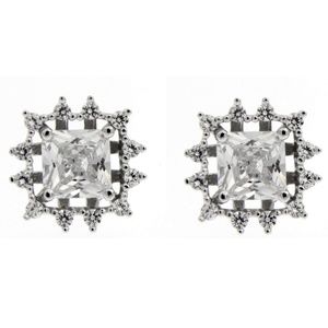 Cubic Zirconia, Silver Earings